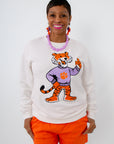 Clemson Tiger Mascot Chenille Patch Sweatshirt