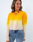 colorful candy corn inspired boutique sweater for halloween trick or treating