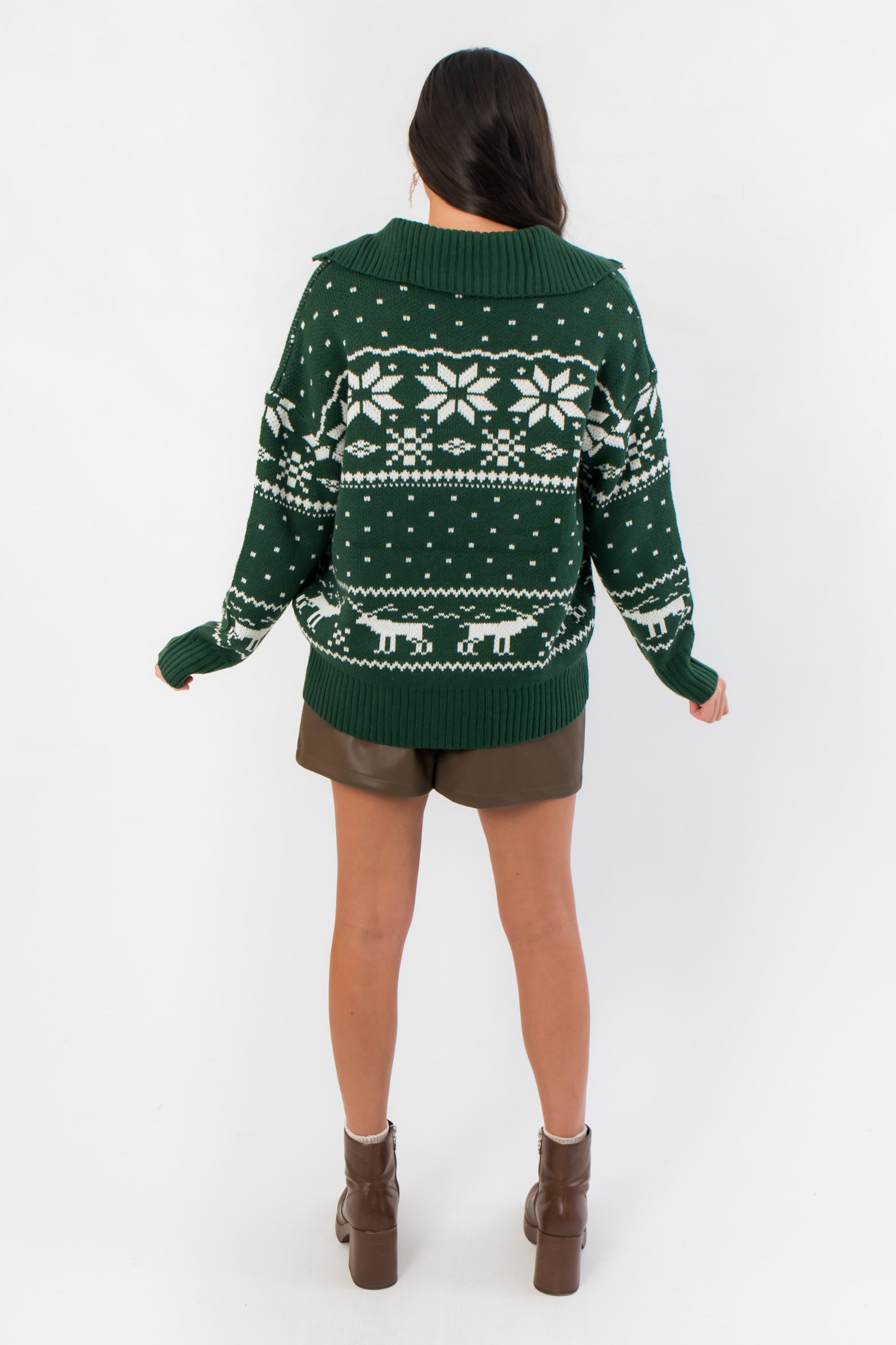 Dark Pines Fair Isle Zip Up Sweater