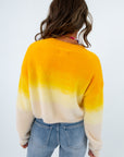 Sweetie Yellow Ombre Fuzzy Cropped Sweater