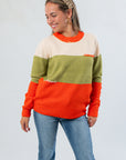 Orange & Green Colorblock Sweater