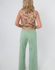 Free People Cameo Green Libre Wide Leg Pant back view