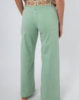 Free People Cameo Green Libre Wide Leg Pant back view