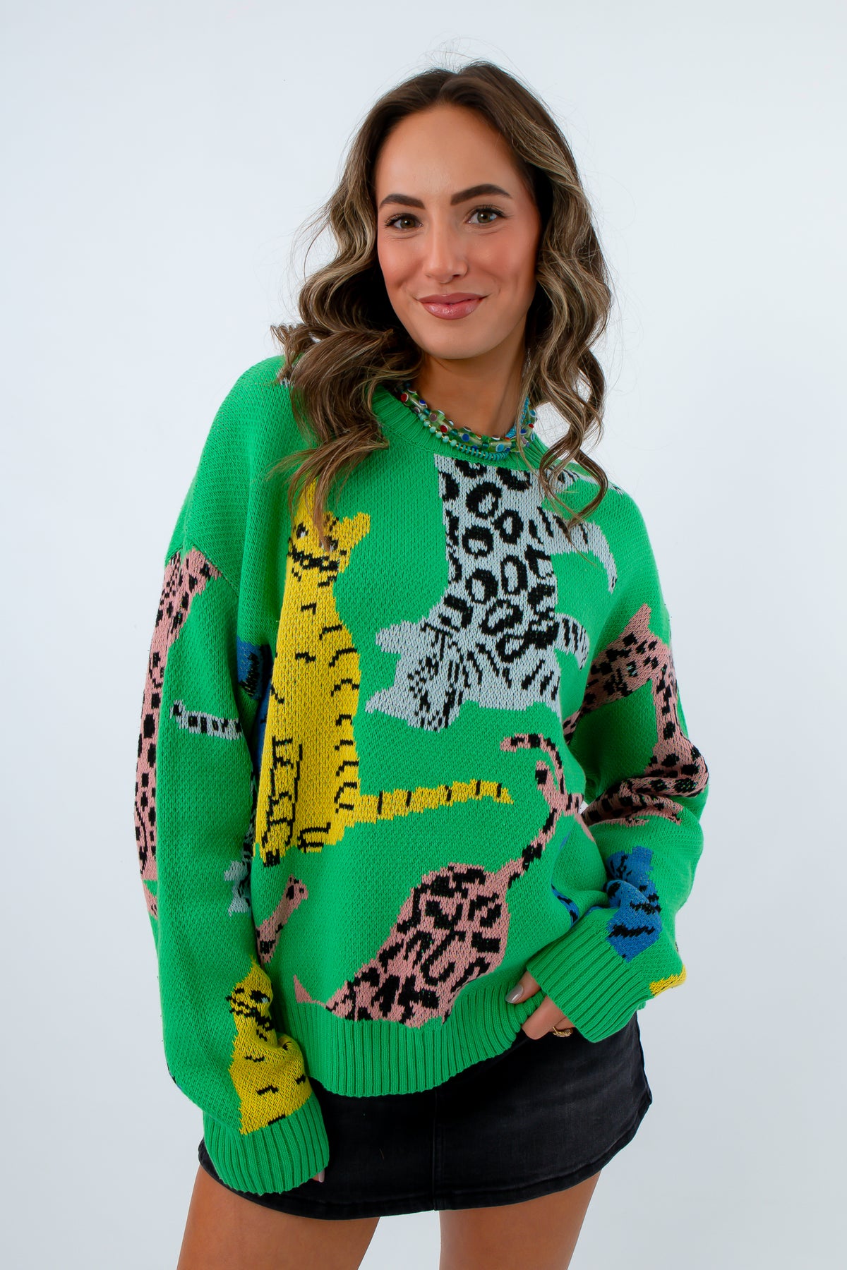 Colorful Cats Oversized Sweater