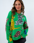 Colorful Cats Oversized Sweater