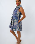Front button cotton teacher dress, mini dress with front buttons, mini dress with a tie around the waist