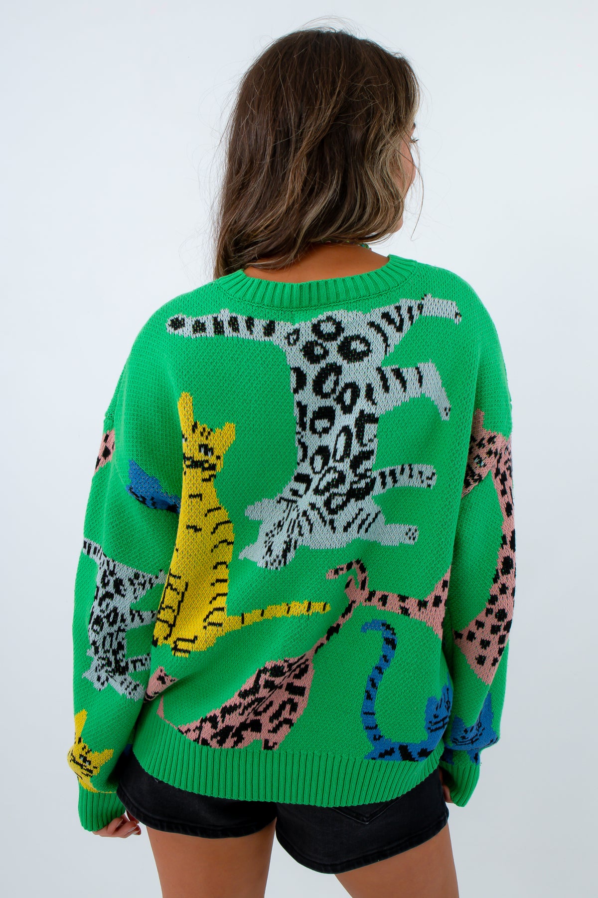 Colorful Cats Oversized Sweater