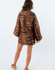 Tiger print mini skirt, tiger print outfit, elevated tiger game day outfit, animal print outfit for fall