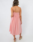 Blush embroidered midi dress back view