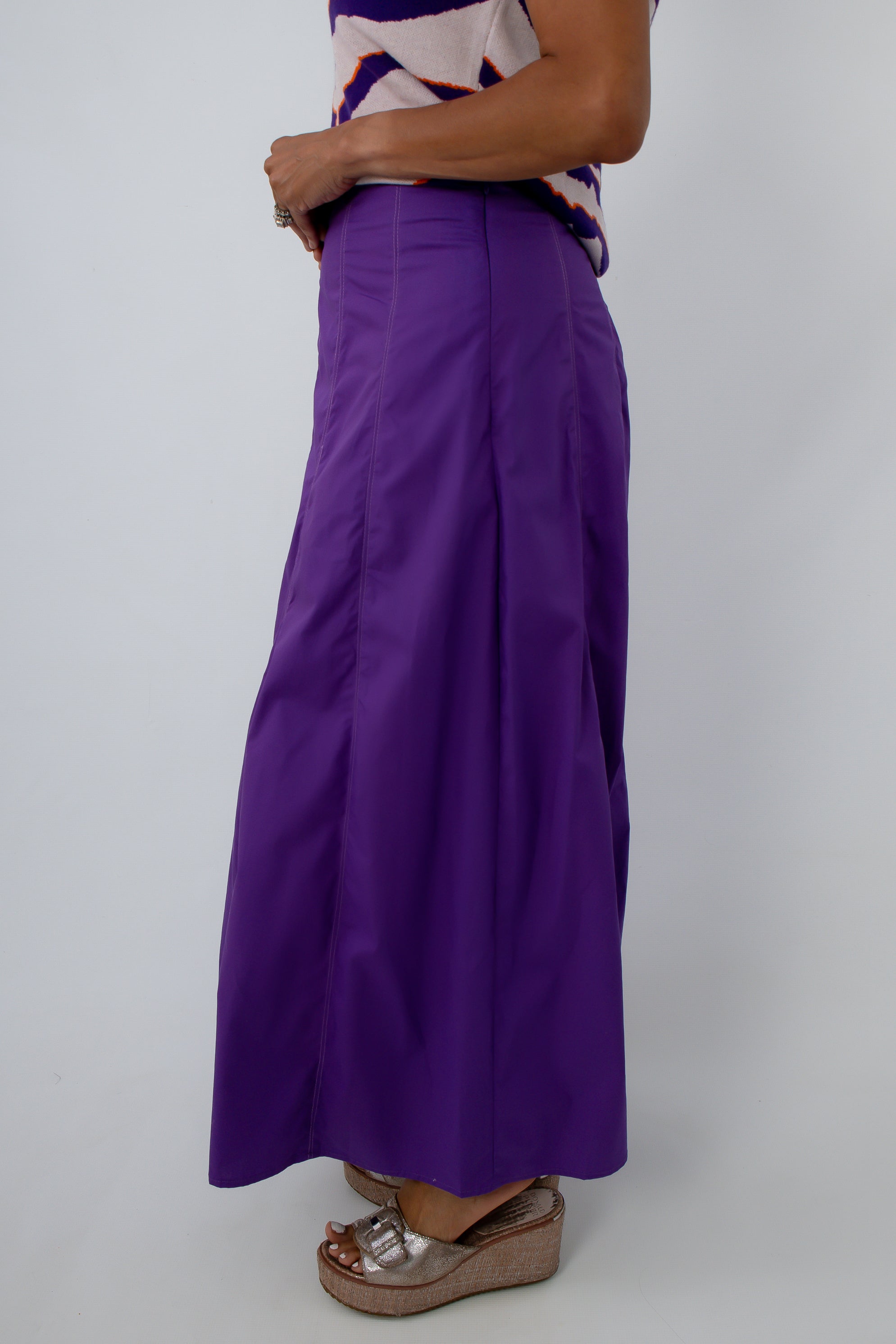 Purple maxi skirt for TCU game day, statement workwear, teacher skirts
