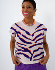 Eye of the Tiger Orange and Purple Stripe Sweater