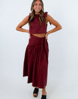 Burgundy Skirt Set