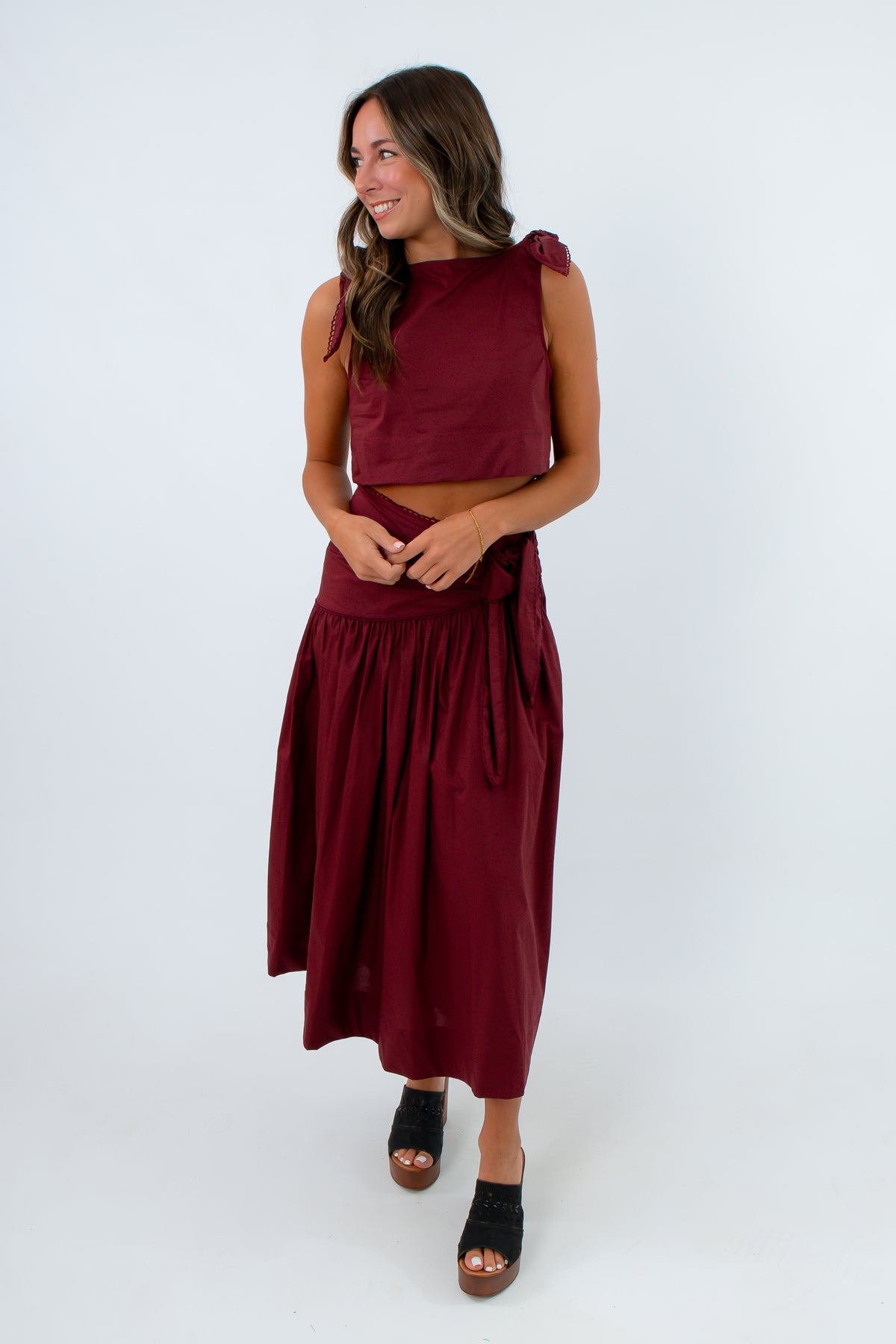 Garnet Gathering Skirt Set