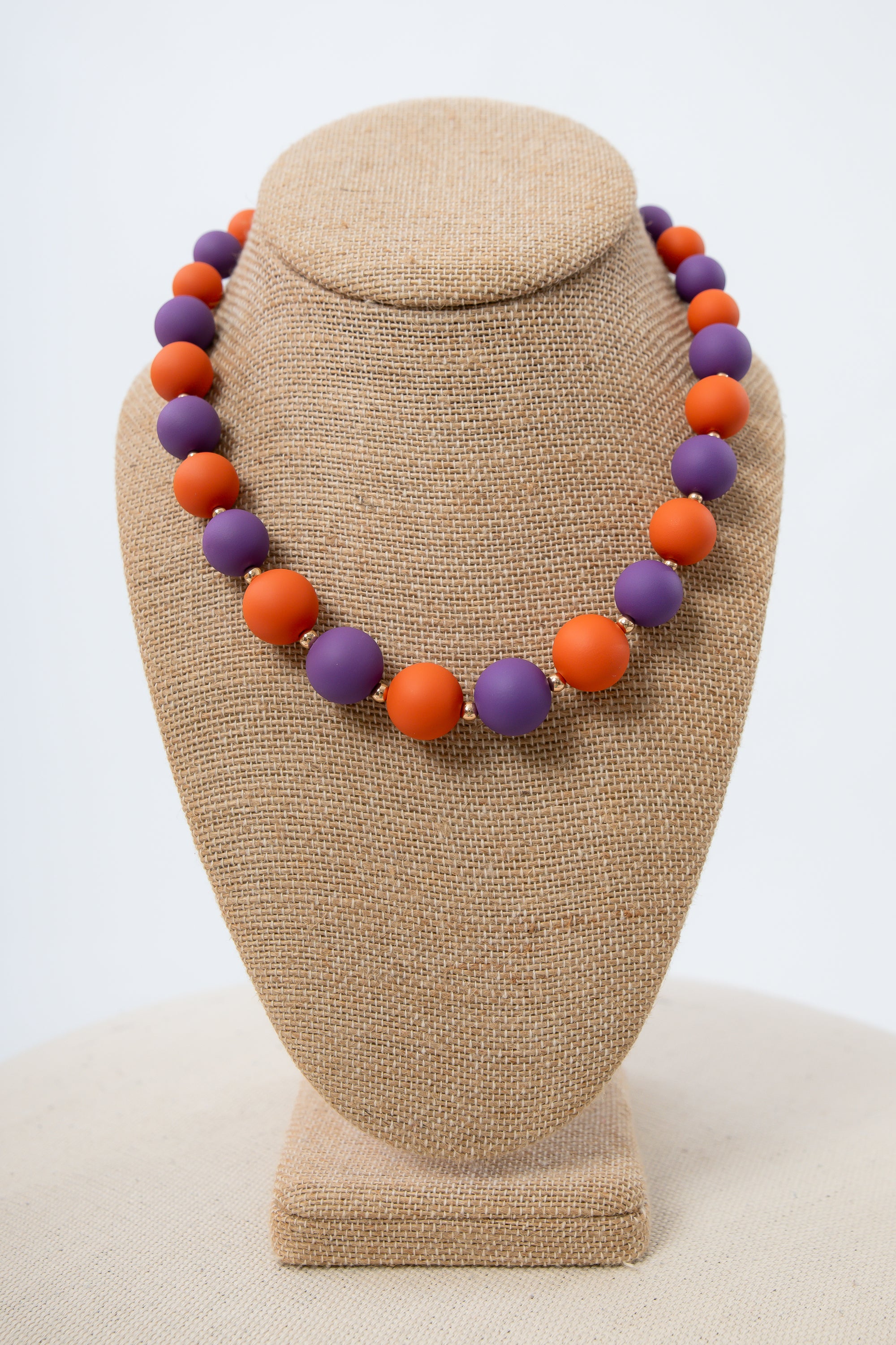 Orange and Purple Beaded Necklace