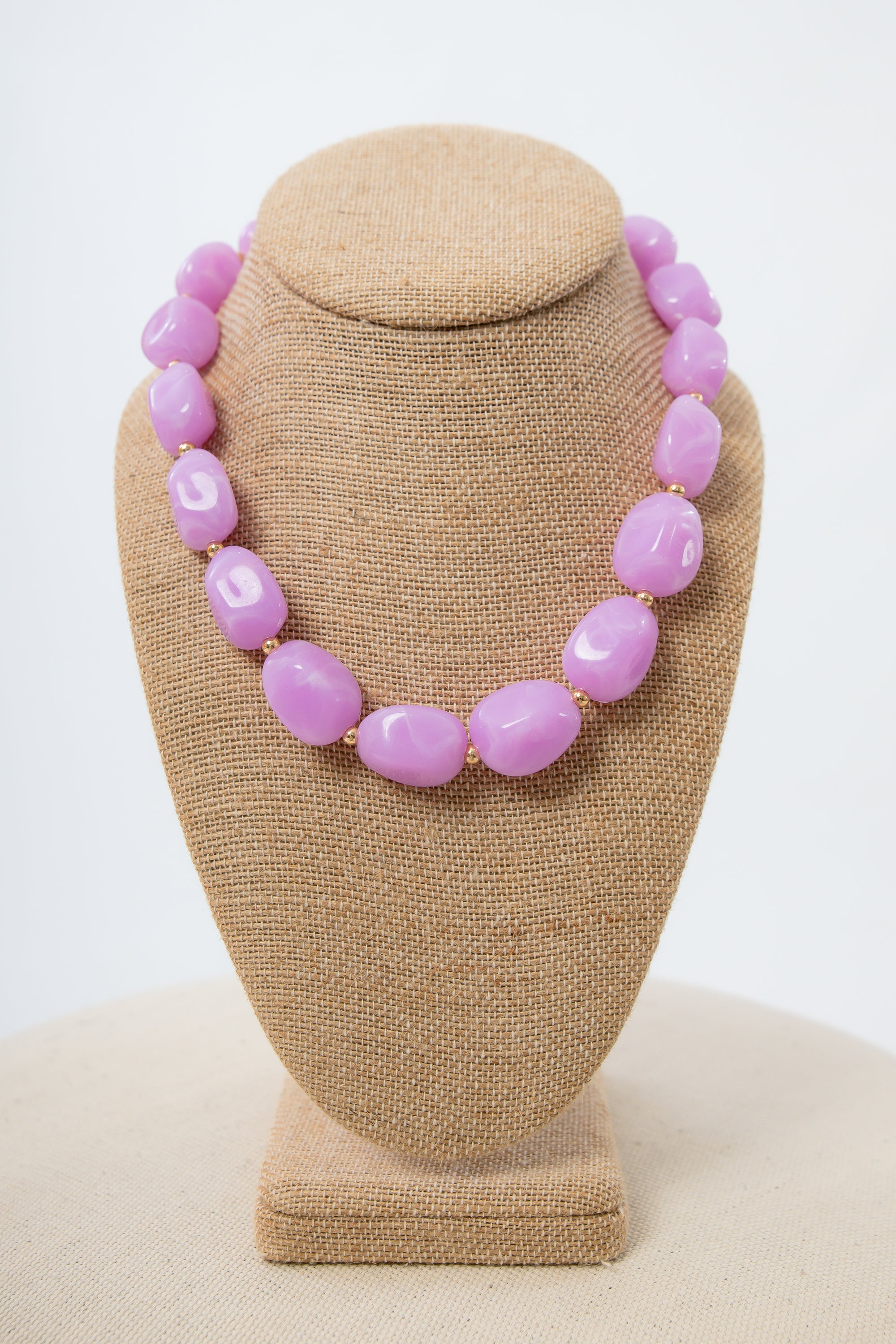 Lavender Acrylic Beaded Necklace