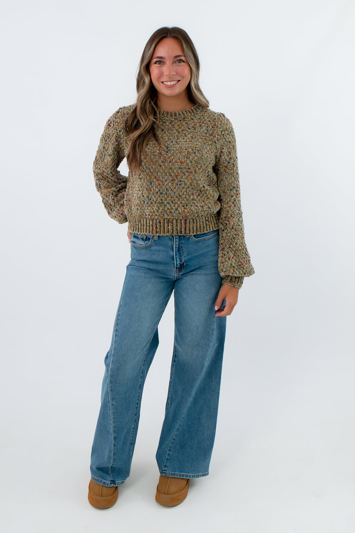 Thanksgiving sweater, green chenille sweater, casual thanksgiving outfit inspo