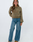 Thanksgiving sweater, green chenille sweater, casual thanksgiving outfit inspo