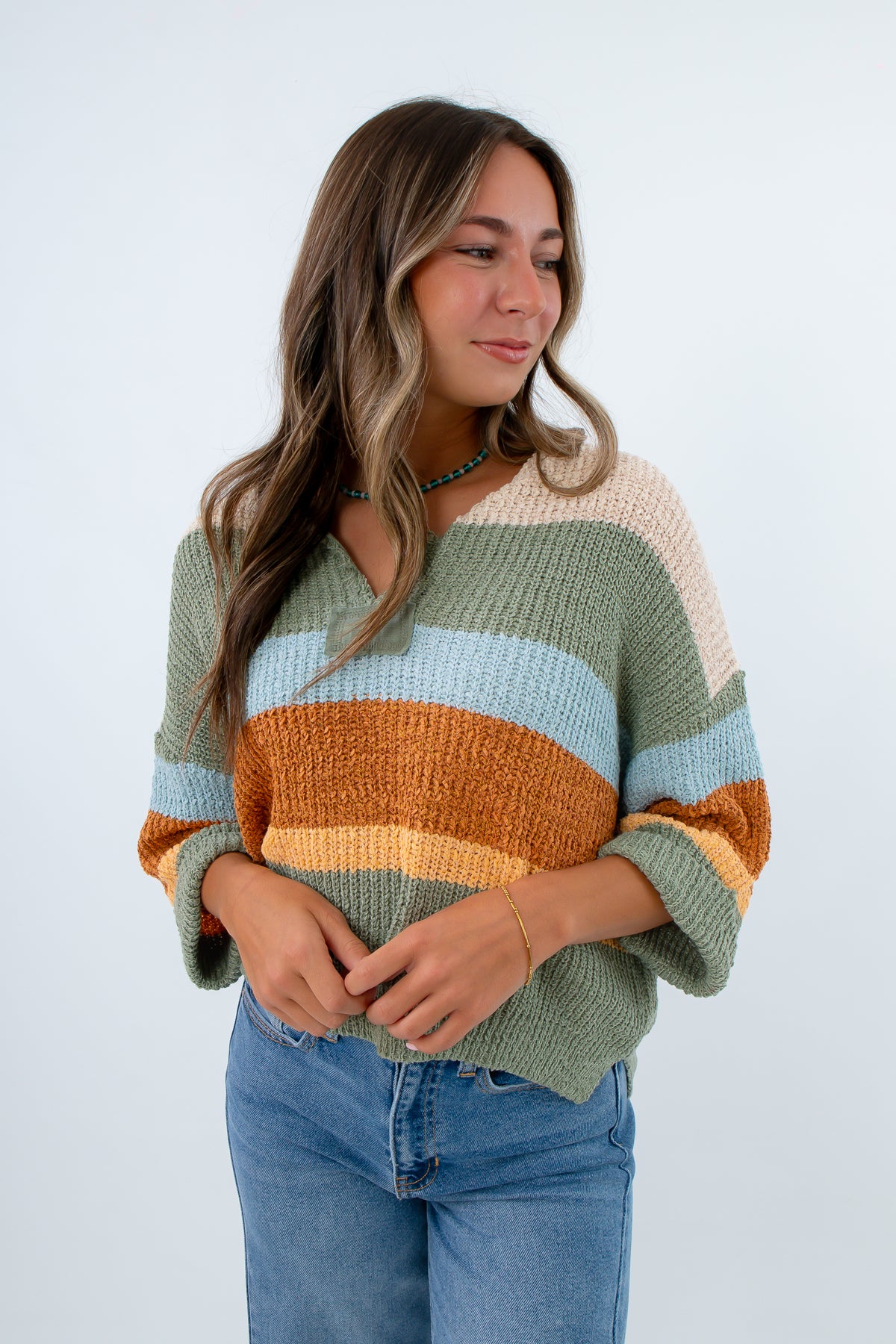 Autumn Hues Striped Sweater