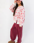 Holiday Toile Red Patterned Sweatshirt