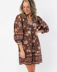 Caroline Brown Floral Mini Dress