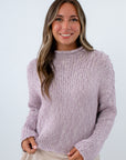 Lightweight lavender rollneck sweater for fall layering, rollneck sweater, light purple sweater