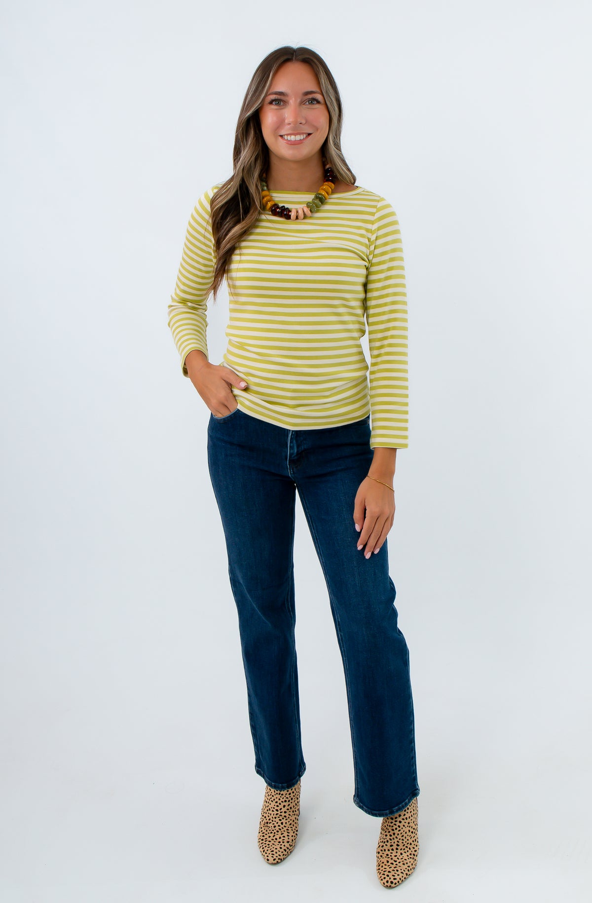 Stylish fall long sleeve top for work and casual wear, fall long sleeve tops for the office, soft and stretchy long sleeve top