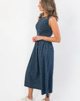 Southern Roots Denim Polka Dot Midi Dress