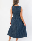 Southern Roots Denim Polka Dot Midi Dress