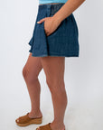 Free People Mid Indigo Paradise Found Denim Skort
