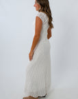 Boho bridal shower dress, white maxi dress for bridal shower