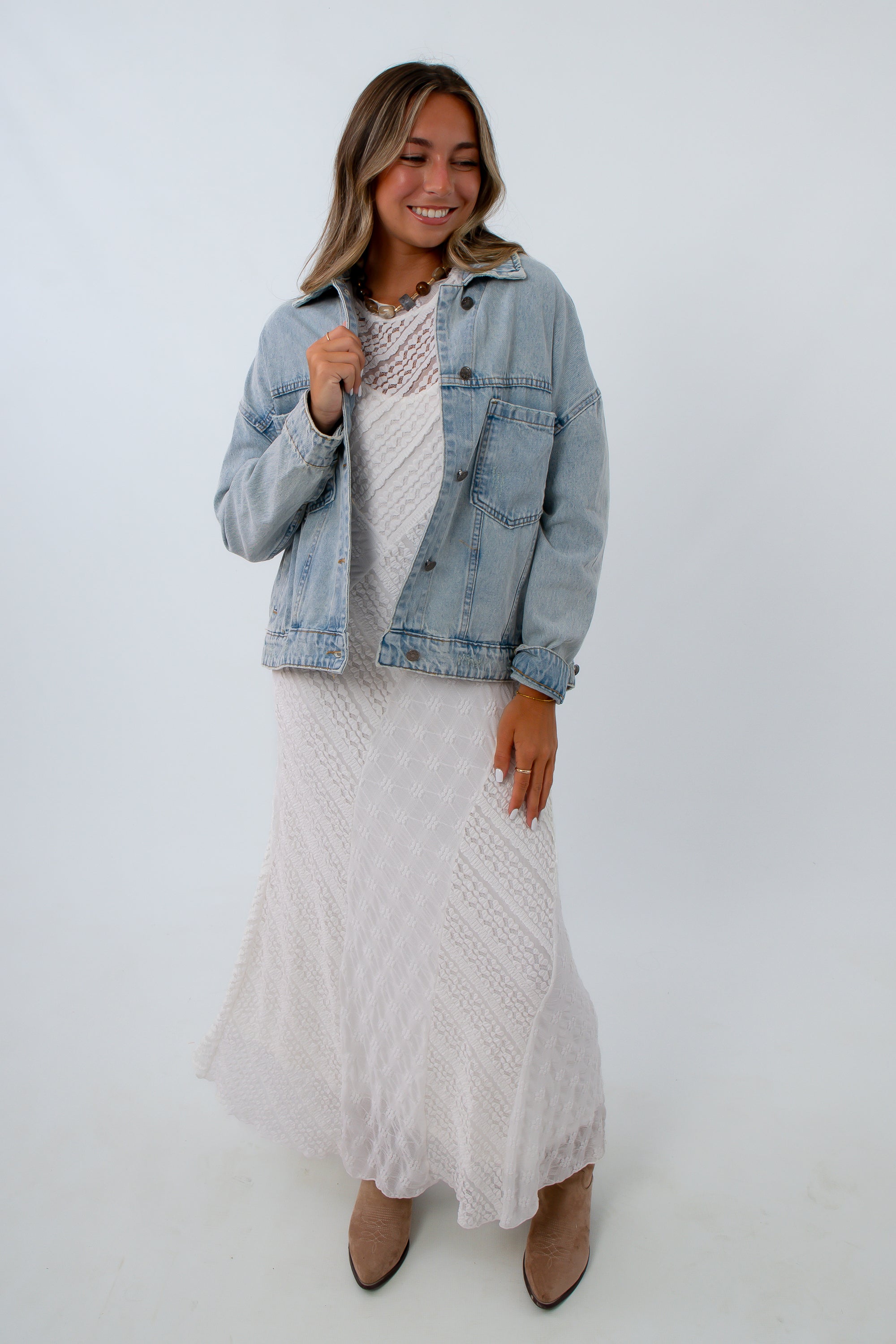 Anything Goes Light Denim Oversized Jacket