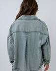 100% cotton oversized jean jacket, fall outwear, fall jackets