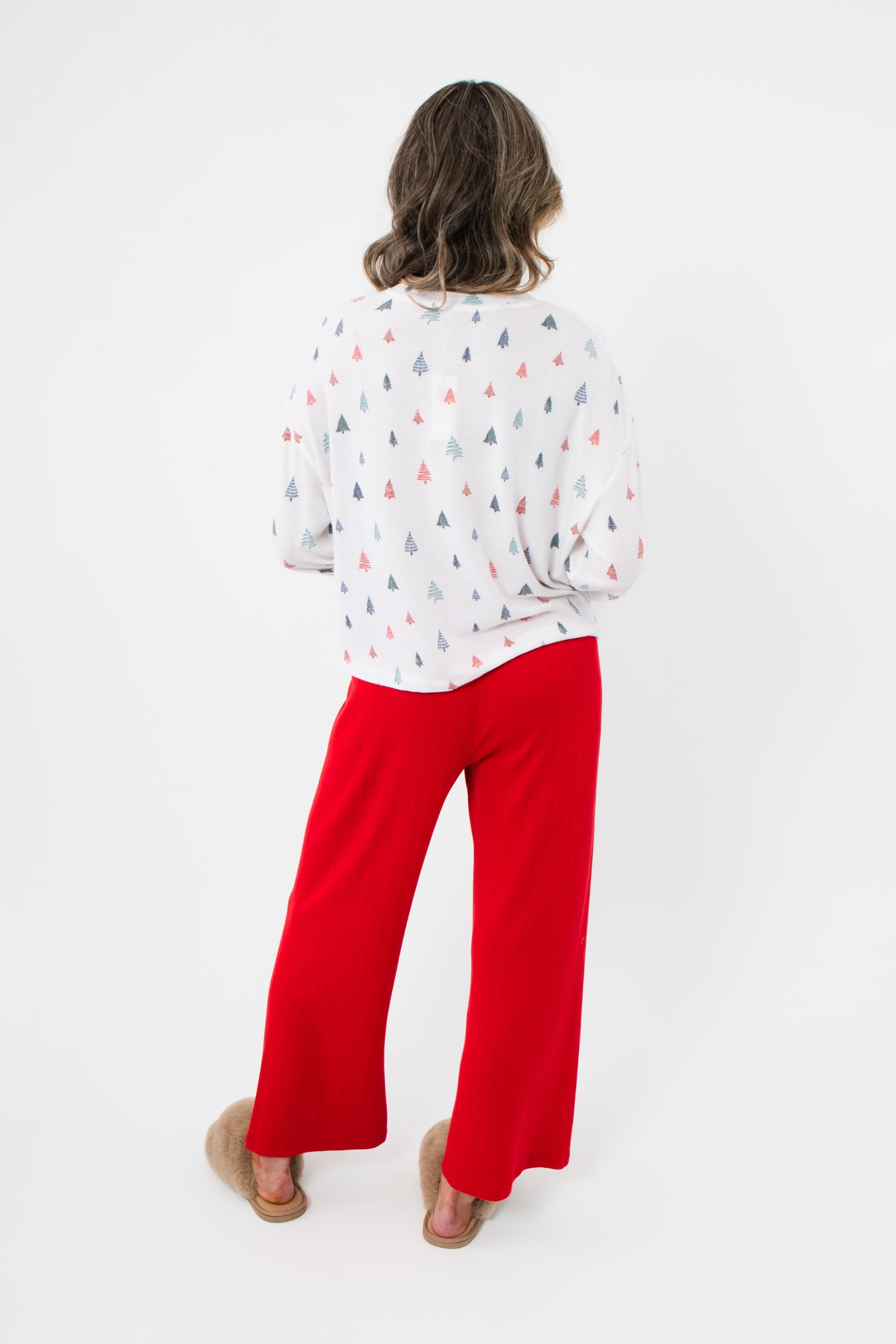 Z Supply Festive Red Luxe Pointelle Pant