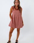 Carolina Nights Gingham Babydoll Mini Dress