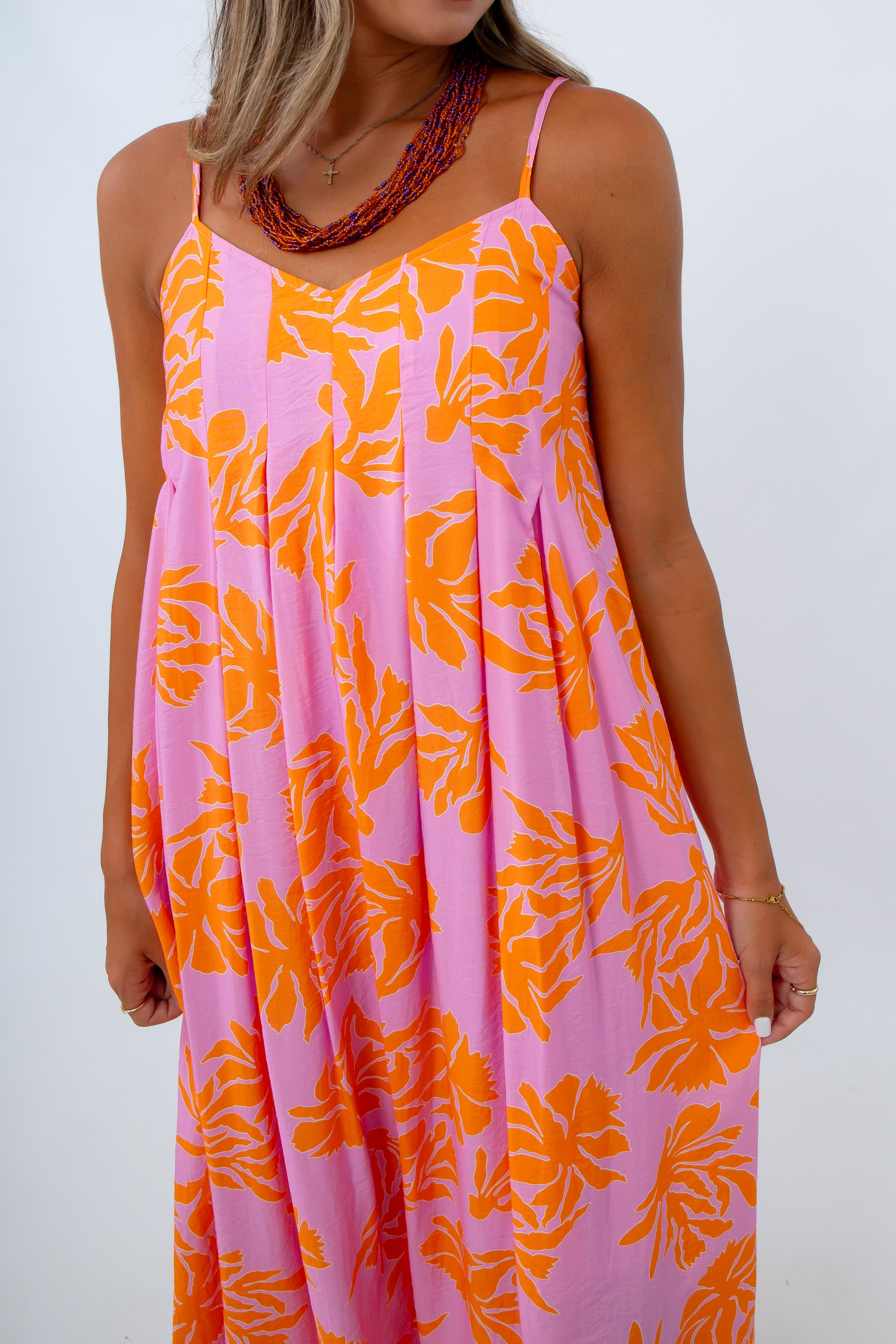 Orange and Purple floral dress, floral dresses, long floral dresses for summer