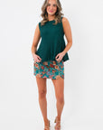 Brielle Green Jacquard Mini Skirt