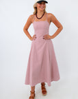 August Gingham Midi Dress
