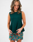 Maren Flared Green Knit Top