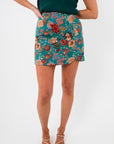 Brielle Green Jacquard Mini Skirt