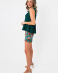 Maren Flared Green Knit Top