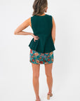 Maren Flared Green Knit Top