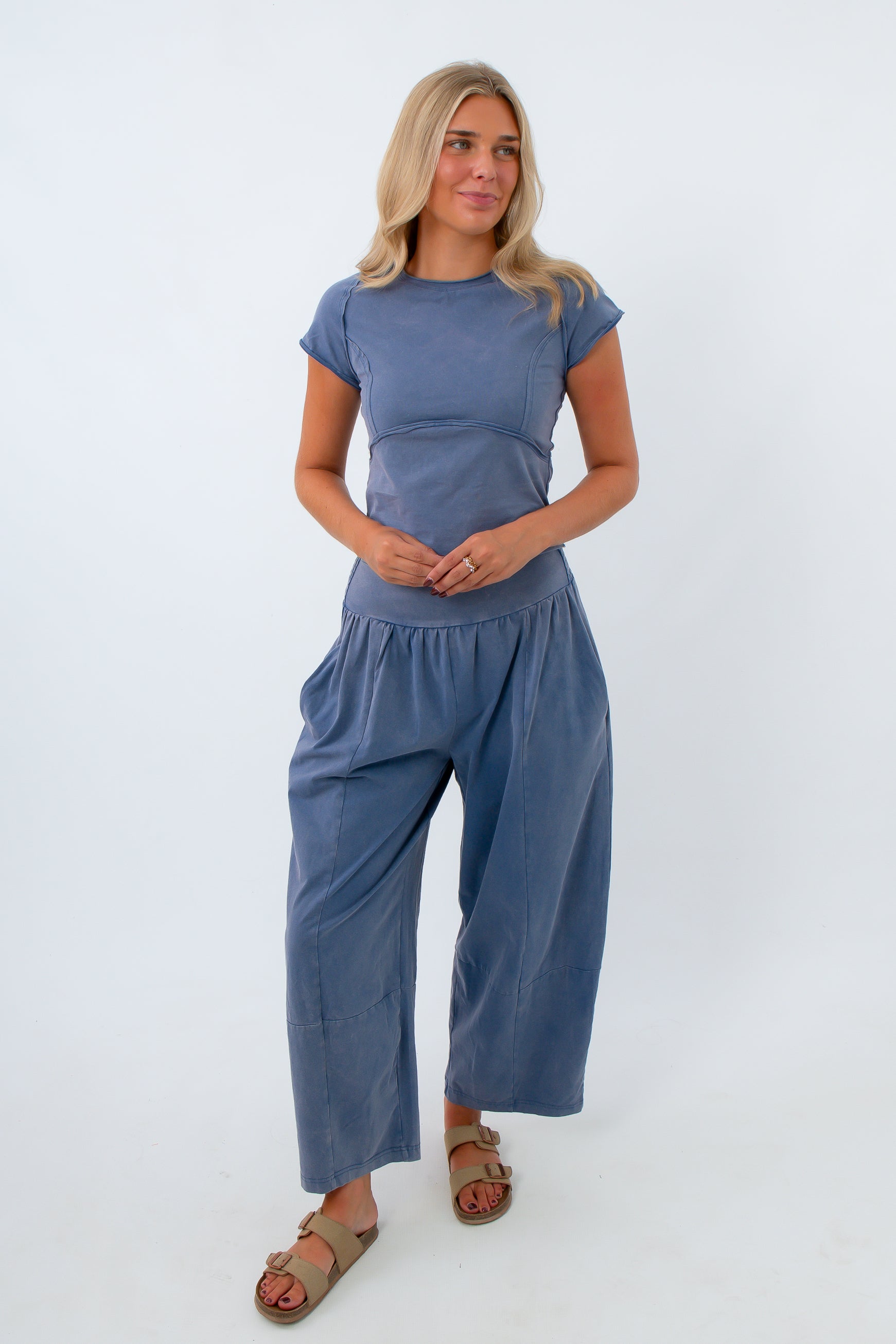 Blue loungewear set, washed denim loungewear set, matching loungewear set, comfy blue matching sets