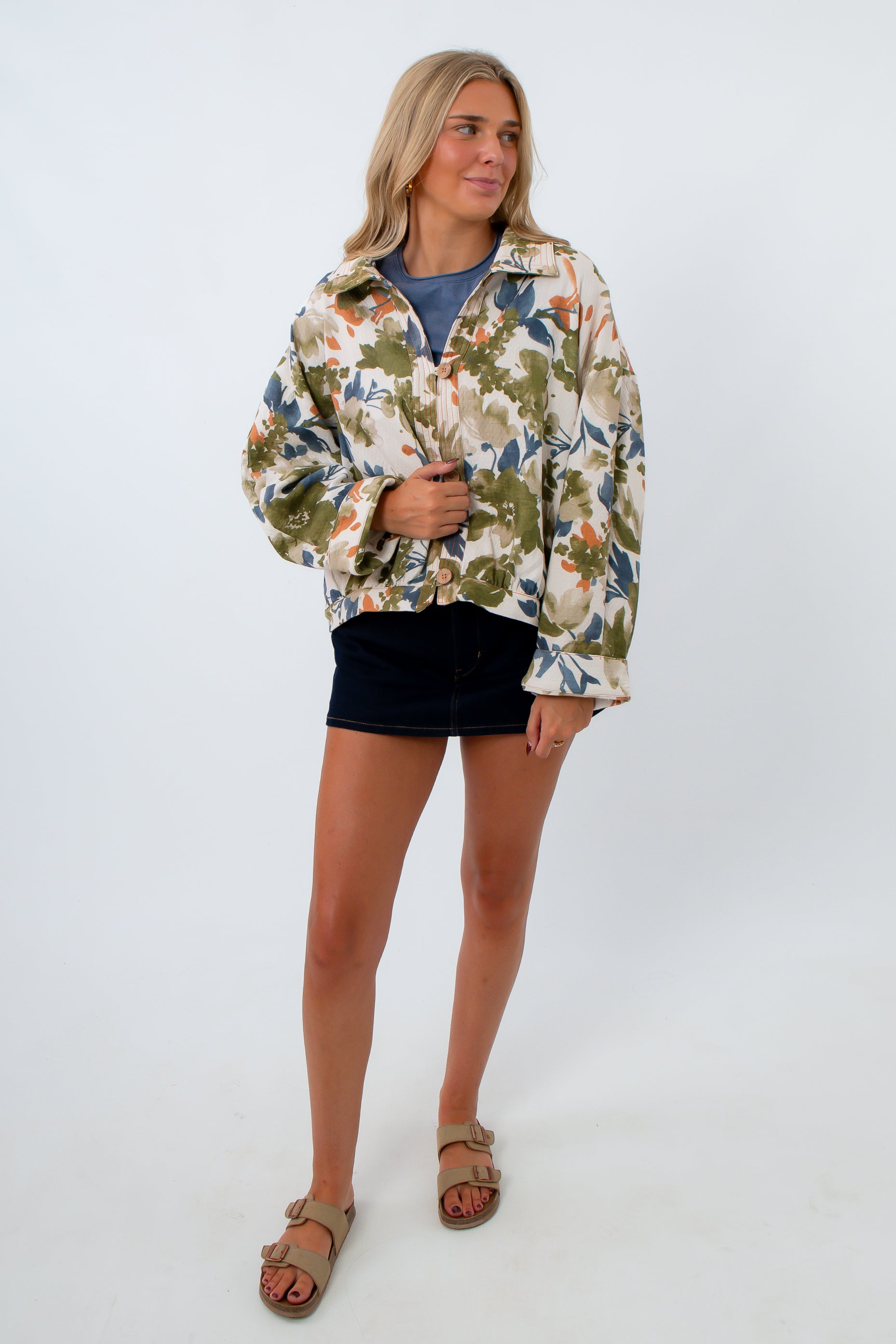 Brushstroke Bloom Watercolor Floral Jacket