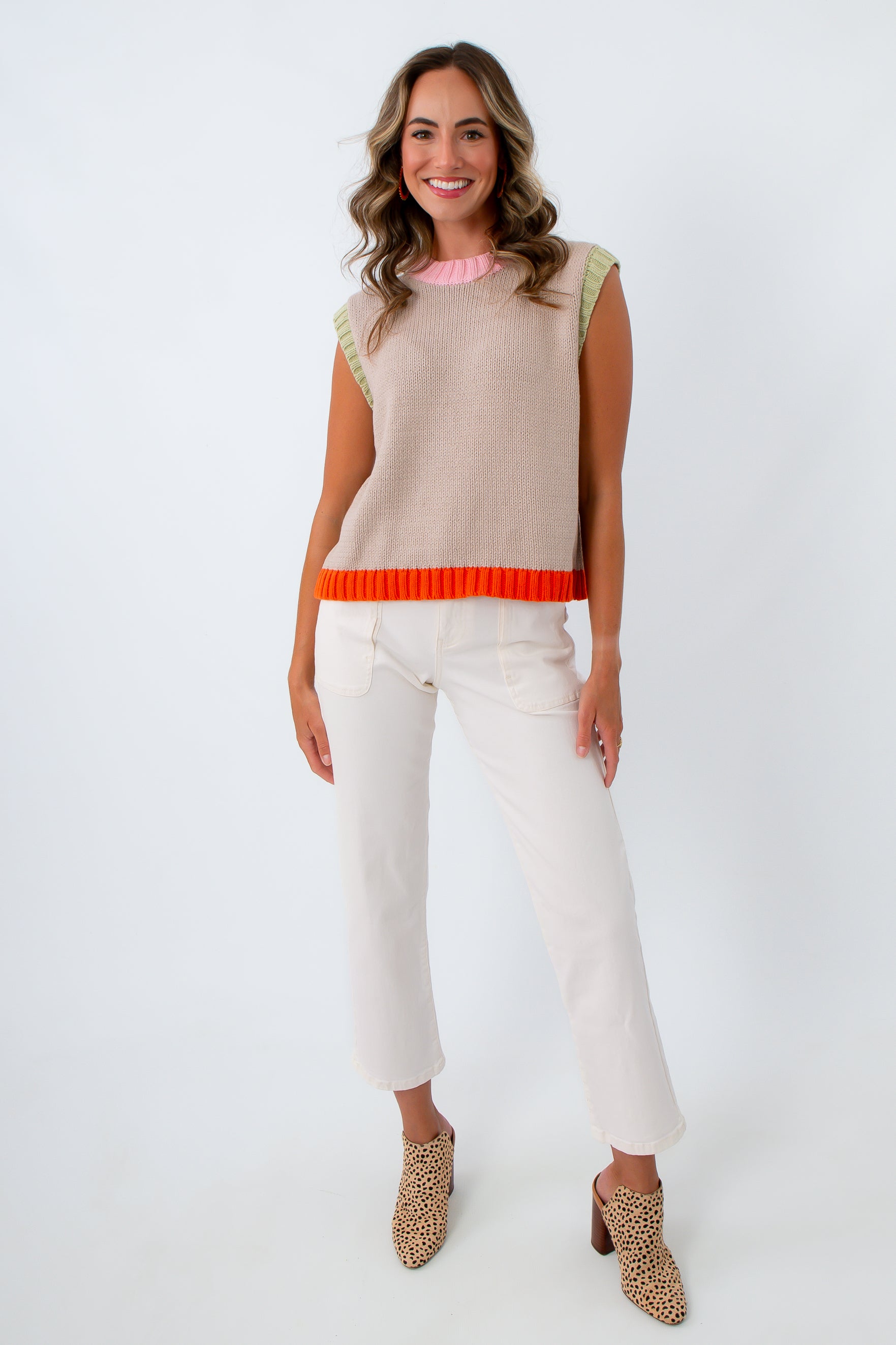 Bright Idea Colorful Knit Sleeveless Sweater