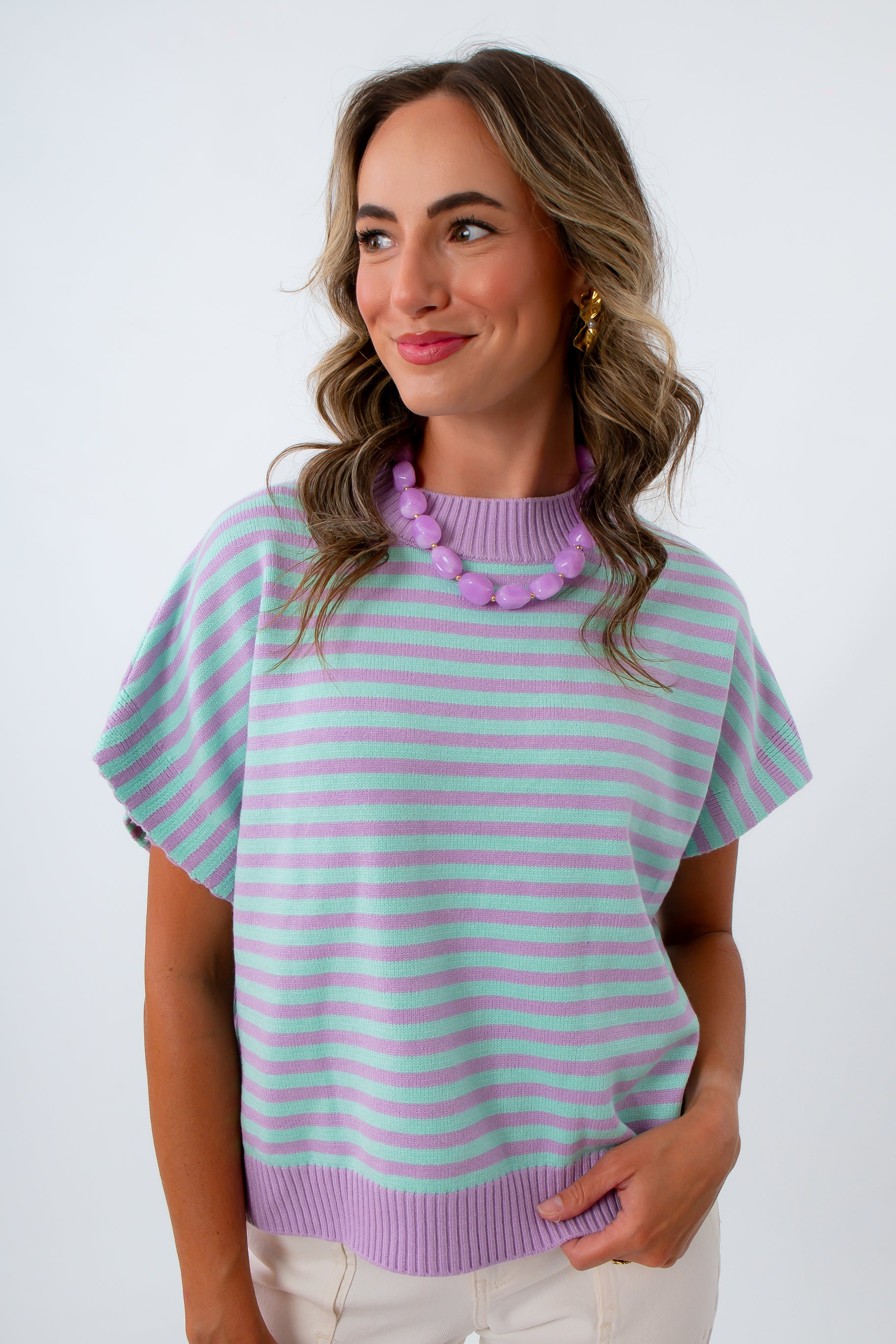 Whatever The Weather Lavender and Blue Sweater