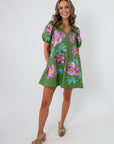 Queen of Sparkles Garden Bloom Floral Mini Dress sequin swing dress for the Masters or spring