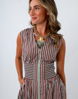 THML striped dress, THML midi dress, anthropology dress dupe
