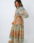 Boho maxi dress with long sleeves