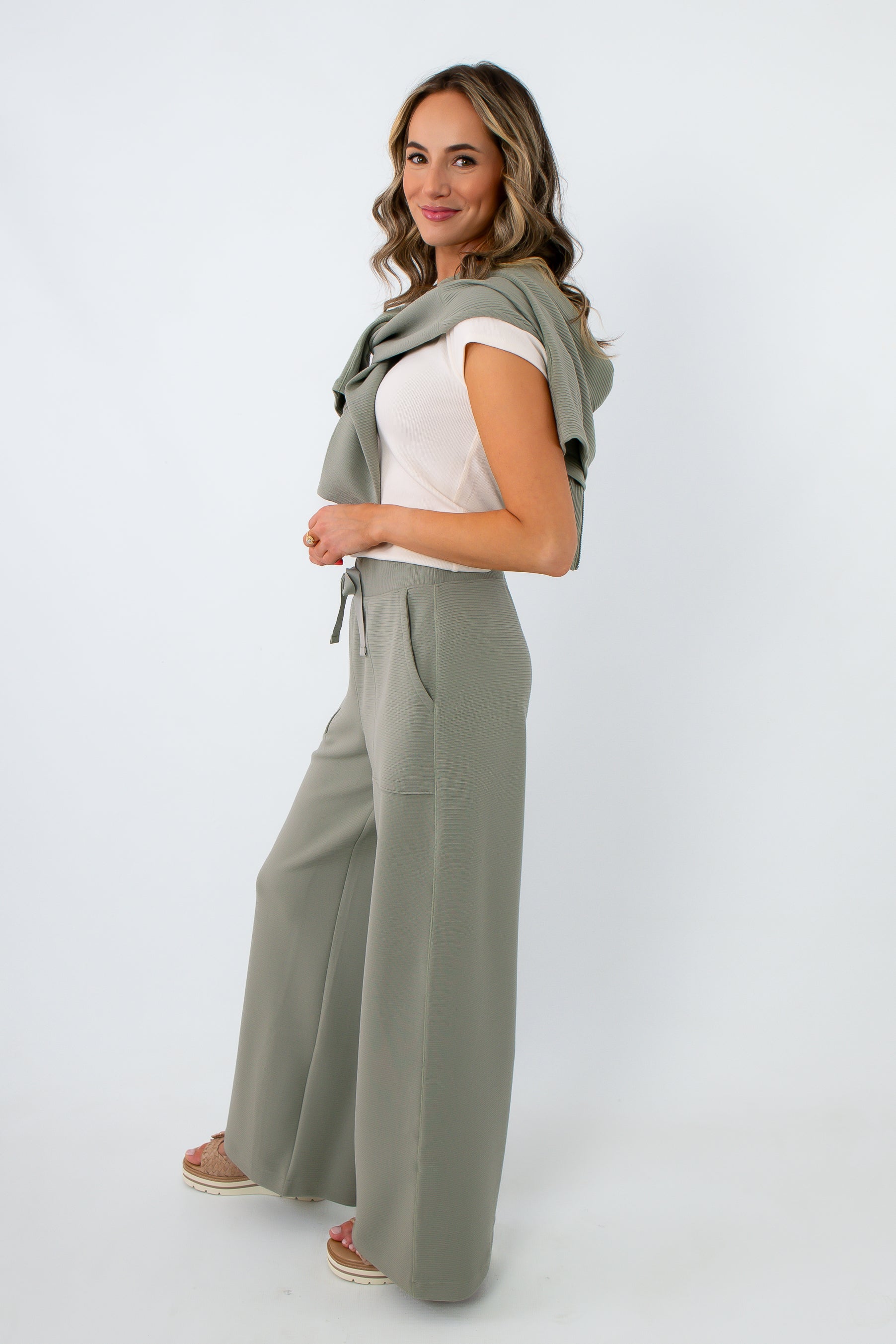 Spanx Sage Brush French Rib Airessentials Pant