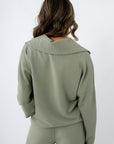 Spanx Sage Brush French Rib AirEssentials Half Zip